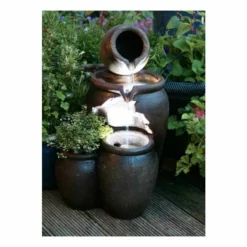 H50cm Earthenware 3-Tier Honey Pot Water Feature & Planter with Lights by Ambienté -Polyresin Water Features Sales Shop WF7127 add image 5 efd6