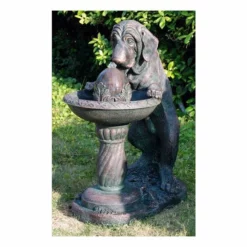 Dog at Fountain Water Feature H69cm