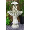 H93cm Rainy Days Ivory Effect Bird Bath Fountain with Lights