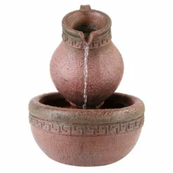 H40cm Jug and Bowl Solar Water Feature with Lights by Solaray 11 H40cm Jug and Bowl Solar Water Feature with Lights by Solaray -Polyresin Water Features Sales Shop WF8007 add image 2 473c