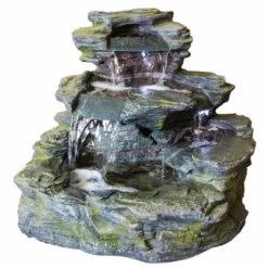 H89cm Garda Falls Water Feature with Lights | Indoor/Outdoor Use