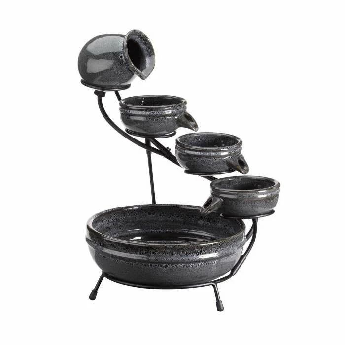 H49cm Aphrodite Solar Ceramic Water Feature 2 H49cm Aphrodite Solar Ceramic Water Feature - Image 2