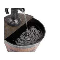 H54cm Tap and Half Barrel Solar Water Feature by Solaray -Polyresin Water Features Sales Shop WF8438A add image 1 8a53