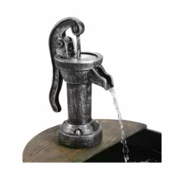 H54cm Tap and Half Barrel Solar Water Feature by Solaray -Polyresin Water Features Sales Shop WF8438A add image 2 1063