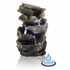 H28cm Hayal 3-Tier Cascading Tabletop Water Feature with Lights | Indoor Use by Ambienté -Polyresin Water Features Sales Shop WF9290 add image 4 fba3