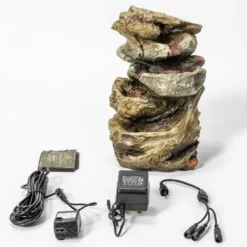 H28cm Hayal 3-Tier Cascading Tabletop Water Feature with Lights | Indoor Use by Ambienté -Polyresin Water Features Sales Shop WF9290 add image 5 c782