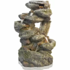 H55cm Dakota Falls Rock Effect Cascading Water Feature with Lights by Ambienté -Polyresin Water Features Sales Shop WF9604 add image 4 55e3