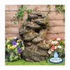 H55cm Dakota Falls Rock Effect Cascading Water Feature with Lights by Ambienté