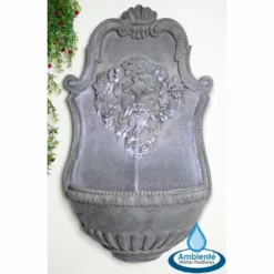 H83cm Zeus Lead Finish Wall Fountain by Ambienté