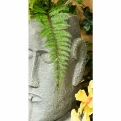 H50cm Easter Island Head Solar Water Feature & Planter with Lights by Solaray -Polyresin Water Features Sales Shop WF9718 add image 6 13c9