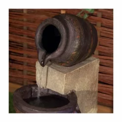 H76cm Juno 4-Tier Cascading Bowls Water Feature with Lights by Solaray -Polyresin Water Features Sales Shop WF9748 add image 4 8304