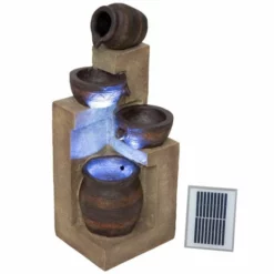 H76cm Juno 4-Tier Cascading Bowls Water Feature with Lights by Solaray -Polyresin Water Features Sales Shop WF9748 add image 5 f065