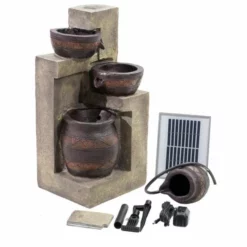 H76cm Juno 4-Tier Cascading Bowls Water Feature with Lights by Solaray -Polyresin Water Features Sales Shop WF9748 add image 6 c00b