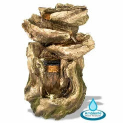 H56cm Cherokee Falls 3-Tier Cascading Water Feature with Lights - by Ambienté