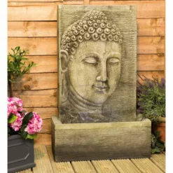 H100cm Nirvana Buddha Falls Water Feature with Lights | Indoor/Outdoor Use by Ambienté -Polyresin Water Features Sales Shop WF9827 add image 3 fa5f