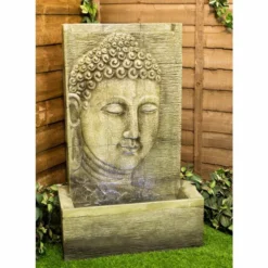 H100cm Nirvana Buddha Falls Water Feature with Lights | Indoor/Outdoor Use by Ambienté -Polyresin Water Features Sales Shop WF9827 add image 4 0114