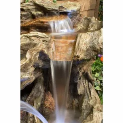H77cm Montana Falls Log & Rock Cascading Water Feature with Lights - by Ambienté -Polyresin Water Features Sales Shop WF9885 add image 3 ac55