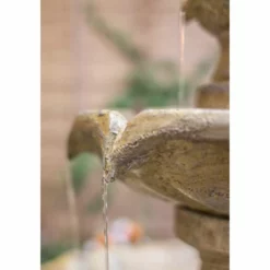 H92cm Cream Imperial Round Tiered Solar Water Fountain with Lights by Solaray -Polyresin Water Features Sales Shop WF9887 add image 5 6b60