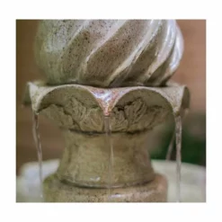 H112cm Antique Imperial Round-Tiered Solar Water Fountain with Lights by Solaray -Polyresin Water Features Sales Shop WF9889 add image 5 da06