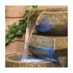 H48cm Kendal 3-Tier Cascading Water Feature with Lights | Indoor/Outdoor Use by Ambienté -Polyresin Water Features Sales Shop WF9897 add image 1 548b