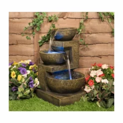 H48cm Kendal 3-Tier Cascading Water Feature with Lights | Indoor/Outdoor Use by Ambienté -Polyresin Water Features Sales Shop WF9897 add image 4 4fd1