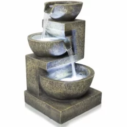 H48cm Kendal 3-Tier Cascading Water Feature with Lights | Indoor/Outdoor Use by Ambienté -Polyresin Water Features Sales Shop WF9897 add image 5 fbe4