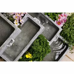 H62.5cm Perth 4-Tier Solar Water Feature & Herb Planter with Lights by Solaray -Polyresin Water Features Sales Shop WF9898 add image 3 9c32